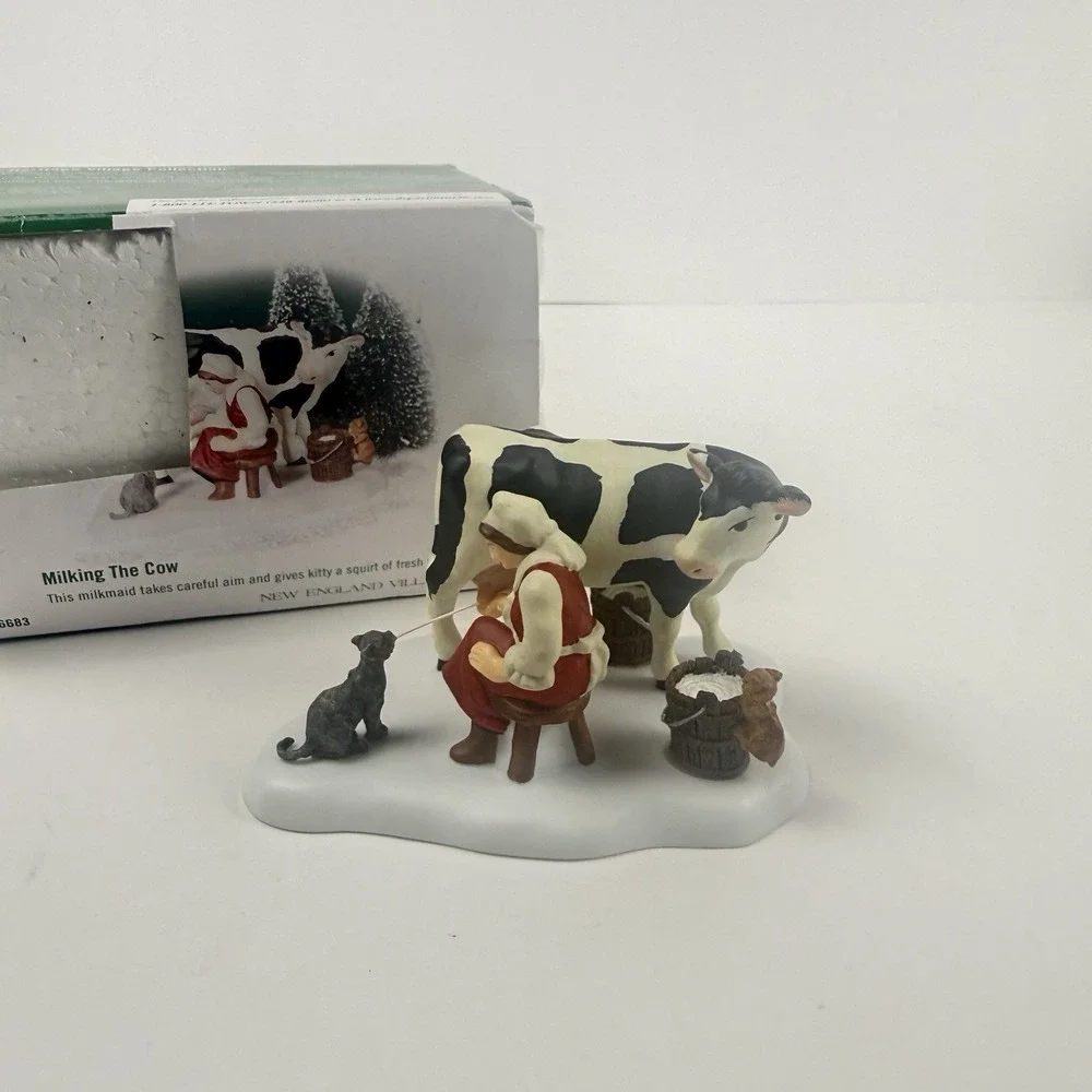 Department 56 Milking The Cow New England Village #56683 Accessory Farm Kitty